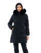 Εικόνα για Γυναικείο μακρύ μπουφάν με ενσωματωμένη κουκούλα Μαύρο Splendid fashion  48-101-082