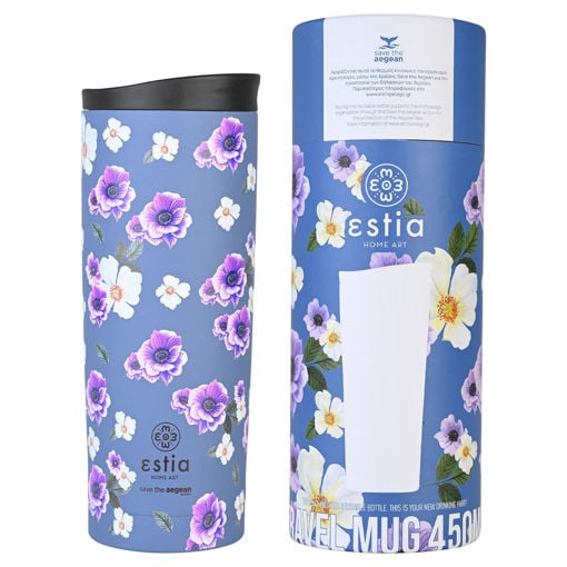 Εικόνα για Θερμός Travel Mug Save The Aegean 450ml Garden blue Estia 01-20415