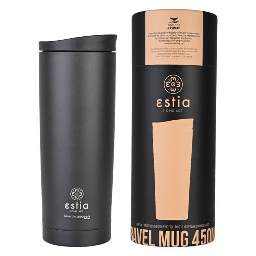 Εικόνα για Θερμός Travel Mug Save The Aegean 450ml Midnight Black Estia 01-20316