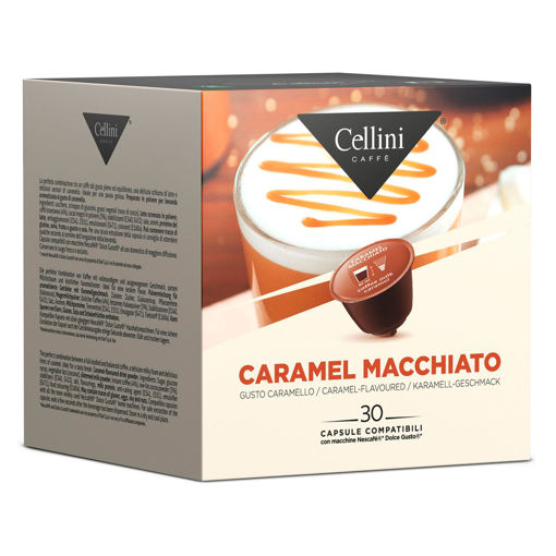 Εικόνα για Ρόφημα Με Καφέ Caramel Macchiato σε Κάψουλα Συμβατή με Dolce Gusto Cellini - 30 Κάψουλες