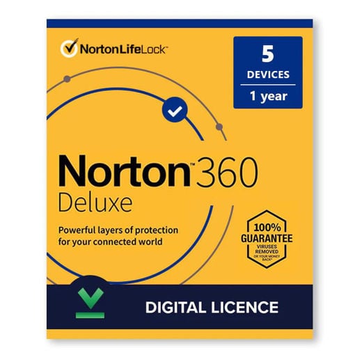 Εικόνα για Norton 360 Deluxe + 25 GB Cloud Χώρος Αποθήκευσης 5-Συσκευές 1 Έτος