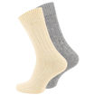 Εικόνα για Κάλτσες Με Μαλλί Αλπακά - Σετ 2 Ζευγάρια  Εκρού - Γκρι 2183