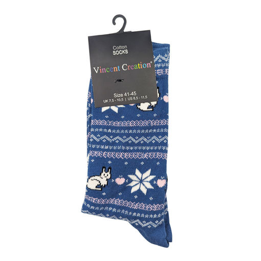 Εικόνα για Κάλτσες με Χειμωνιάτικα Σχέδια Σκίουροι Ζακάρ Mπλε Ανοιχτό - 1 Ζευγάρι Vincent Creation 2188