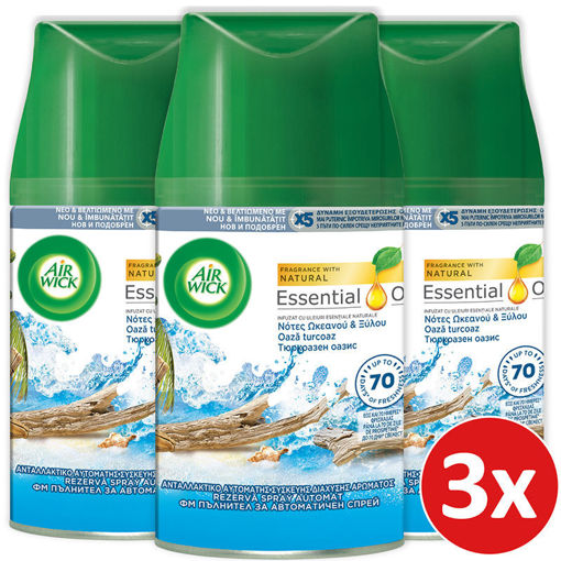Εικόνα για Ανταλλακτικό Αρωματικό Χώρου Spray Airwick Freshmatic Life Scents Turqoise Oasis (250 ml) - Σετ 3 Τεμάχια