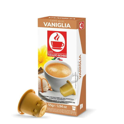 Εικόνα για Tiziano Bonini Espresso Caffe Vaniglia Με Άρωμα Βανίλια Συμβατές Κάψουλες Nespresso – 10 Κάψουλες