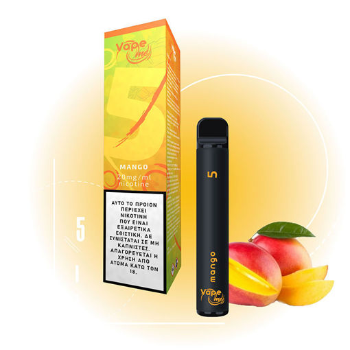 Εικόνα για Vape Me Ηλεκτρονικό Τσιγάρο Μίας Χρήσης 1400 Εισπνοών Mango #5 2ml 20mg/ml Νικοτίνη
