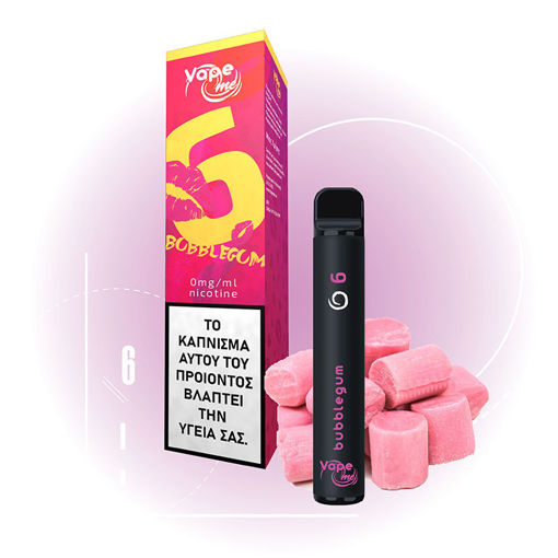 Εικόνα για Vape Me Ηλεκτρονικό Τσιγάρο Μίας Χρήσης 1400 Εισπνοών Bubblegum #6 2ml 0mg Νικοτίνη