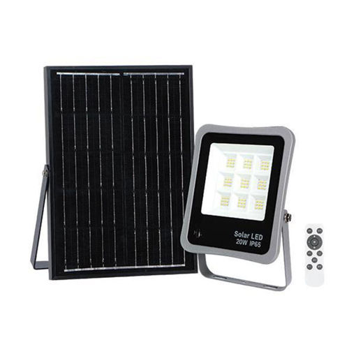 Εικόνα για Προβολέας Led 20W Ηλιακός Στεγανός IP65 4000K Eurolamp Plus 147-69580