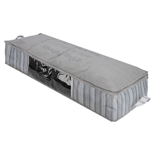 Εικόνα για Υφασμάτινη Θήκη Αποθήκευσης 100x50x20cm Με Παράθυρο Γκρι Ανοιχτό Estia 03-24000