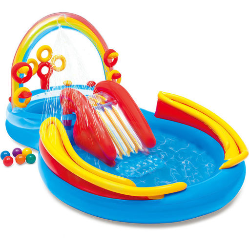 Εικόνα για Παιδική Πισίνα Φουσκωτή Rainbow Ring Play Center Intex 57453