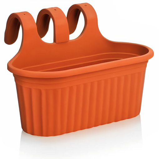 Εικόνα για Ζαρντινιέρα Κρεμαστή Camellia Terracotta 6.5L Ανθεκτική Πλαστική 38.2x26.7x25.3cm Serinova