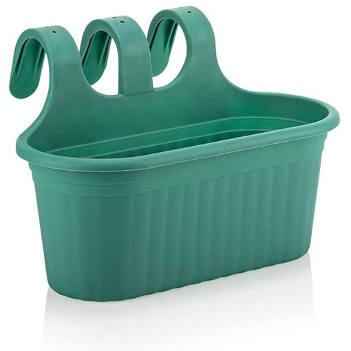 Εικόνα για Ζαρντινιέρα Κρεμαστή Camellia Πράσινη 6.5L Ανθεκτική Πλαστική 38.2x26.7x25.3cm Serinova