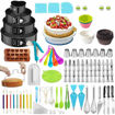 Εικόνα για Σετ Ζαχαροπλαστικής 293 Τεμαχίων με Περιστρεφόμενη Βάση, Φόρμες & 48 Κορνέ - Ολοκληρωμένο Kit Διακόσμησης Γλυκών