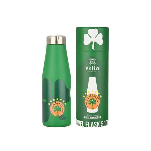 Εικόνα για Θερμός Ανοξείδωτο Travel Flask PANATHINAIKOS BC EDITION 500ml Πράσινο Estia 00-27193