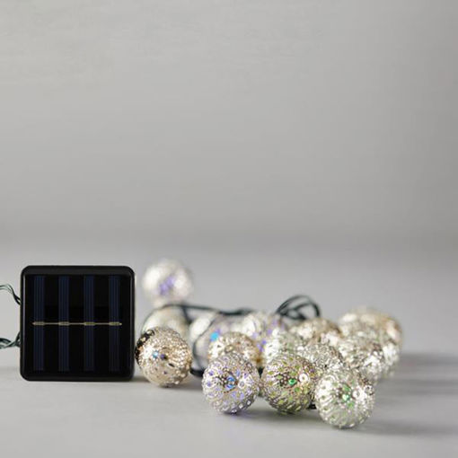 Εικόνα για Ηλιακή Σειρά LED 40 Λαμπτήρες με Μπάλες Boho 3cm 8 Προγράμματα Πολύχρωμη IP44 Eurolamp 600-04700