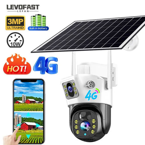 Εικόνα για Ηλιακή Κάμερα Ασφαλείας 4G Solar Dom Camera Dual Lens UltraHD 4k Lefan JK30-VCS09-4MP-4G