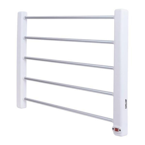 Εικόνα για Ηλεκτρική πετσετοκρεμάστρα τοίχου 65W 5 θέσεων - λευκή με ασημί μπάρες Eurolamp 300-41371
