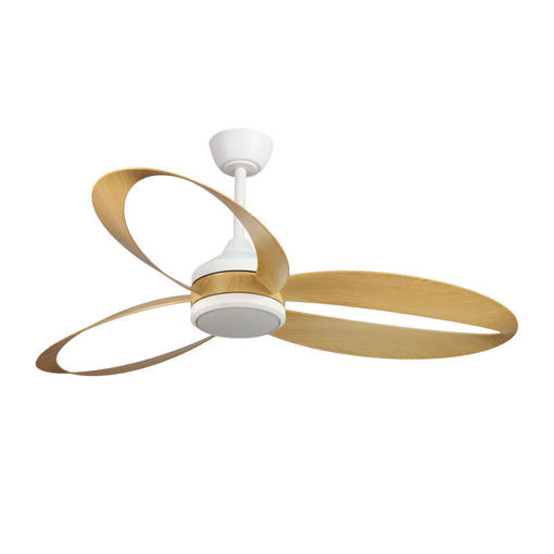 Εικόνα για Ανεμιστήρας Οροφής Primo PRCF-80653 52'' 132εκ. με LED Φωτισμό, DC Μοτέρ και Τηλεχειριστήριο Λευκός με Ξύλινα Πτερύγια