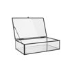 Εικόνα για Γυάλινο Κουτί Οργάνωσης Κοσμημάτων με Καθρέφτη & Μαύρο Μεταλλικό Πλαίσιο 24x14x6cm Estia 02-28176
