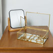 Εικόνα για Γυάλινο Κουτί Οργάνωσης Κοσμημάτων Estia με Καθρέφτη & Χρυσό Μεταλλικό Πλαίσιο 24x14x6cm Estia 02-28183