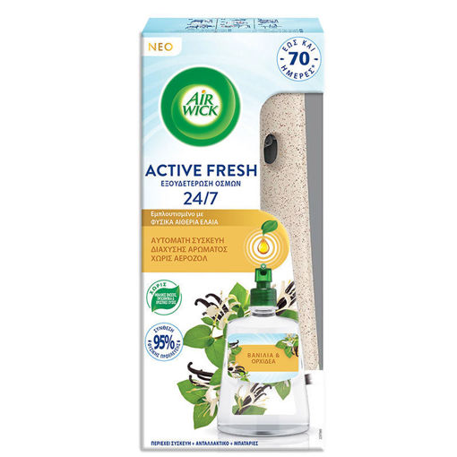 Εικόνα για Air Wick Active Fresh Αυτόματη Συσκευή Διάχυσης Αρώματος - Βανίλια & Ορχιδέα 228ml με Φυσικά Αιθέρια Έλαια