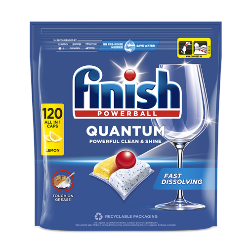 Εικόνα για Finish Quantum All in 1 Λεμόνι - Απορρυπαντικό Πλυντηρίου Πιάτων 120 Κάψουλες