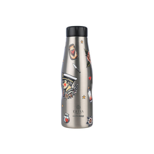 Εικόνα για Θερμός Ανοξείδωτο Travel Flask Save the Aegean 500ml Old School Ink - Κρύο 24ώρες Ζεστό 12ώρες Estia 01-31626