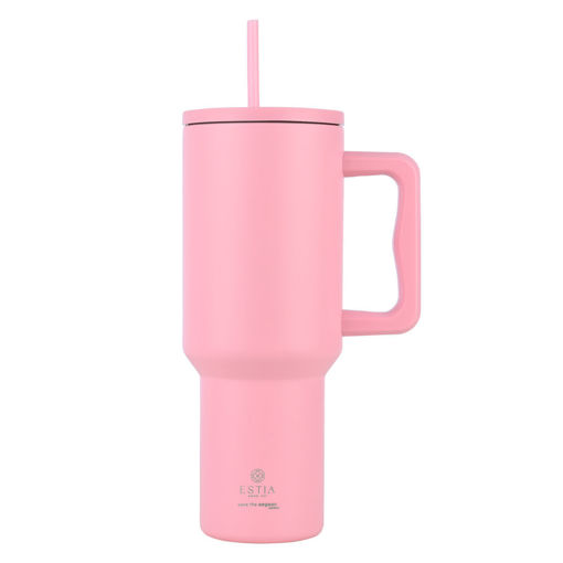 Εικόνα για Θερμός Straw Tumbler XL Save The Aegean 1200ml Blossom Rose - Ανοξείδωτο με Καλαμάκι Estia 01-32210