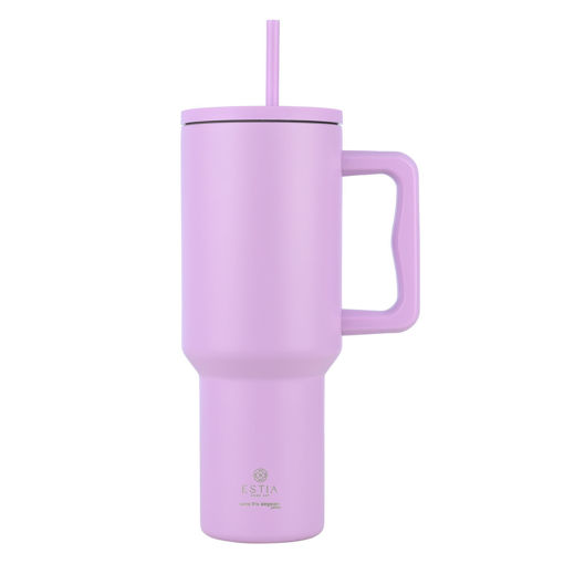 Εικόνα για Θερμός Straw Tumbler XL Save The Aegean 1200ml Lavender Purple - Ανοξείδωτο με Καλαμάκι Estia 01-32227
