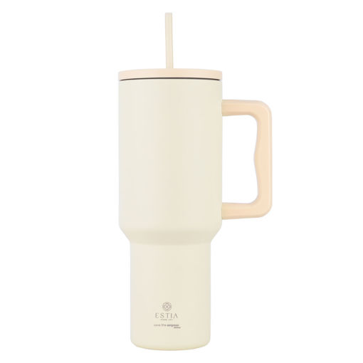 Εικόνα για Θερμός Straw Tumbler XL Save The Aegean 1200ml Lily White - Ανοξείδωτο με Καλαμάκι Estia 01-32197
