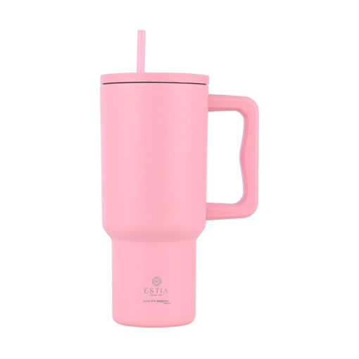 Εικόνα για Θερμός Straw Tumbler XL Save The Aegean 900ml Blossom Rose - Ανοξείδωτο με Καλαμάκι Estia 01-32142