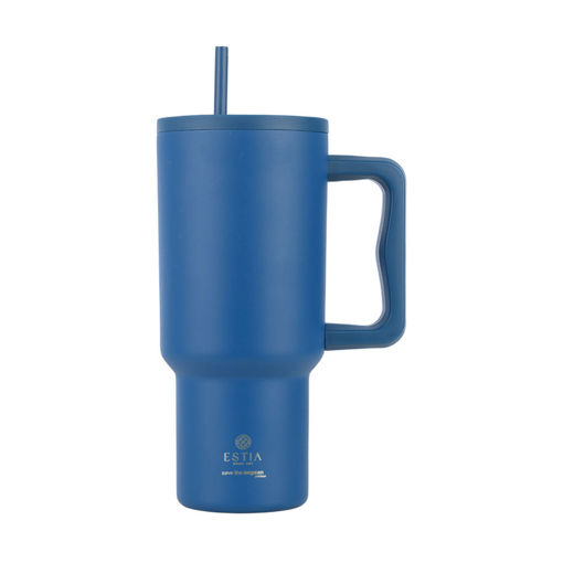 Εικόνα για Θερμός Straw Tumbler XL Save The Aegean 900ml Denim Blue- Ανοξείδωτο με Καλαμάκι Estia 01-32166