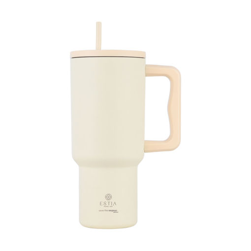 Εικόνα για Θερμός Straw Tumbler XL Save The Aegean 900ml Lilly White - Ανοξείδωτο με Καλαμάκι Estia 01-32128