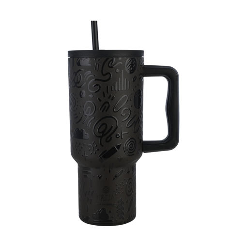 Εικόνα για Θερμός Straw Tumbler XL Save The Aegean 900ml Noir Echo - Ανοξείδωτο με Καλαμάκι Estia 01-32098