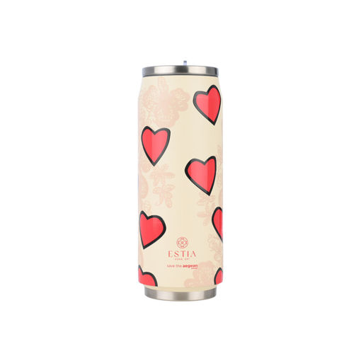 Εικόνα για Θερμός Travel Cup Save The Aegean 500ml Tender Lace - Ανοξείδωτο με Καλαμάκι Estia 01-31329