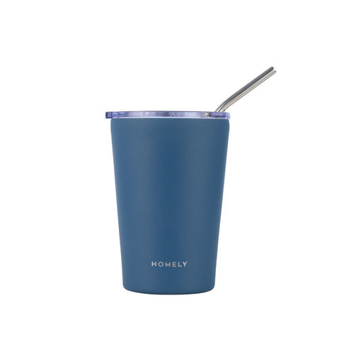 Εικόνα για Θερμός Mug Homely 400ml INDIGO BLUE - Κούπα Ανοξείδωτη BPA Free με Καλαμάκι 6h Κρύο/Ζεστό Estia 01-32685