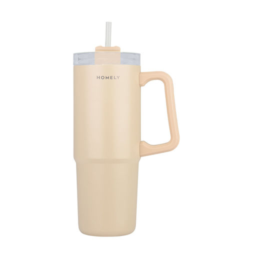 Εικόνα για Θερμός Straw Tumbler Homely Sandstone   900ml  - Ανοξείδωτος με Καλαμάκι & Λαβή 12h Κρύο Estia 01-34504