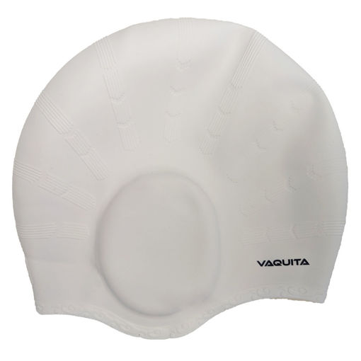Εικόνα για Σκουφάκι Κολύμβησης Vaquita Σιλικόνης με Προστατευτικά Αυτιών - Λευκό Ενηλίκων 66209