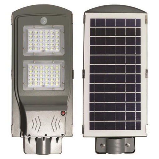 Εικόνα για Ηλιακό Φωτιστικό Δρόμου LED 40W με Αισθητήρα Κίνησης - IP65 Γκρι 6000K | Σειρά PLUS Eurolamp 200-57803