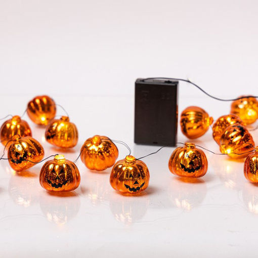 Εικόνα για Σειρά 20 Mini LED Πορτοκαλί Κολοκύθες Halloween με Χρονοδιακόπτη 600-03364