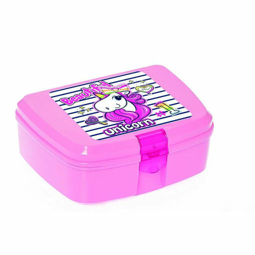 Εικόνα για Πλαστικό Φαγητοδοχείο Unicorn Ροζ 15 x 11 x 6 cm Veltihome 16127