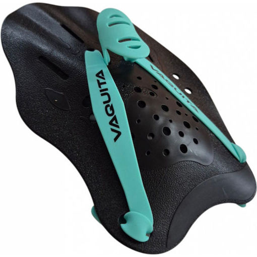 Εικόνα για VAQUITA Πτερύγια Χεριών Κολύμβησης - Aqua Fitness Hand Paddles με Λουράκια Σιλικόνης Μαύρα 66700