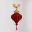 Εικόνα για Βελούδινο Χριστουγεννιάτικο Στολίδι Κόκκινο με Χρυσό Τάρανδο 19.56cm - Premium Μπάλα Δέντρου Eurolamp 600-46659