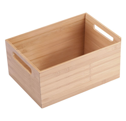 Εικόνα για Κουτί Οργάνωσης Bamboo Essentials με Λαβές 37x26x16.5cm Στοιβαζόμενο - Αποθήκευση Bamboo Estia 02-31442