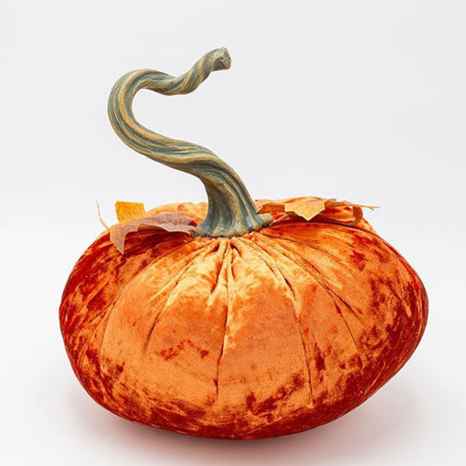 Εικόνα για Βελούδινη Κολοκύθα Halloween  Πορτοκαλί με Φύλλα Σφενδάμου 24x26cm - Διακοσμητικό 600-47881