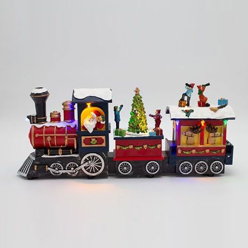 Εικόνα για Χριστουγεννιάτικο Τρενάκι με Φως, Μουσική & Κίνηση - 38cm, 3 Βαγόνια Eurolamp Christmas Magic 600-47934