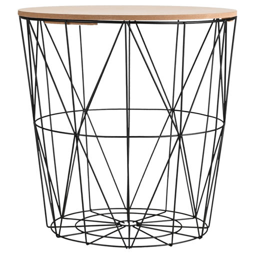 Εικόνα για Βοηθητικό Τραπεζάκι Homely με Αποθηκευτικό Χώρο - Μαύρο 40x40cm Estia 03-35679