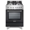 Εικόνα για Κουζίνα Αερίου ELBA EBX 664 FGL Μαύρη με Αερόθερμο Φούρνο - 4 Εστίες & Wok Burner