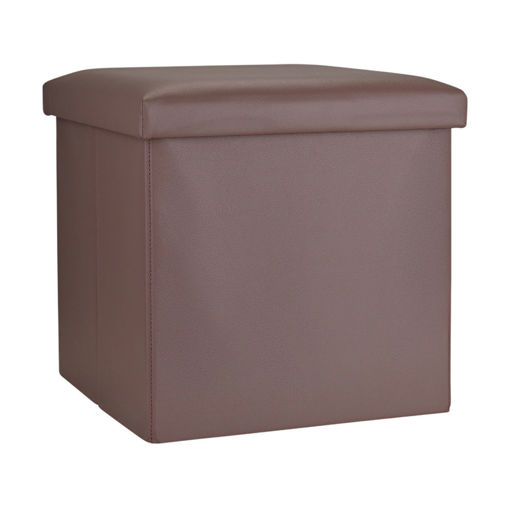 Εικόνα για Σκαμπό Cube Αναδιπλούμενο με Αποθηκευτικό Χώρο - Καφέ 38x38x38cm Estia 03-35914