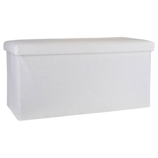 Εικόνα για Σκαμπό Teddy Ορθογώνιο με Αποθηκευτικό Χώρο - Λευκό 76x38x38cm Estia 03-35938
